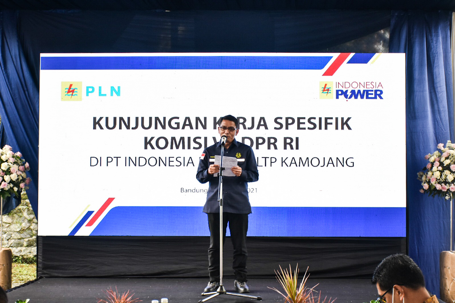 Dirjen EBTKE, Dadan Kusdiana memberikan sambutan pada Kunjungan Kerja Spesifik Komisi VII DPR RI di PLTP Kamojang, Jawa Barat (28/01/2021)