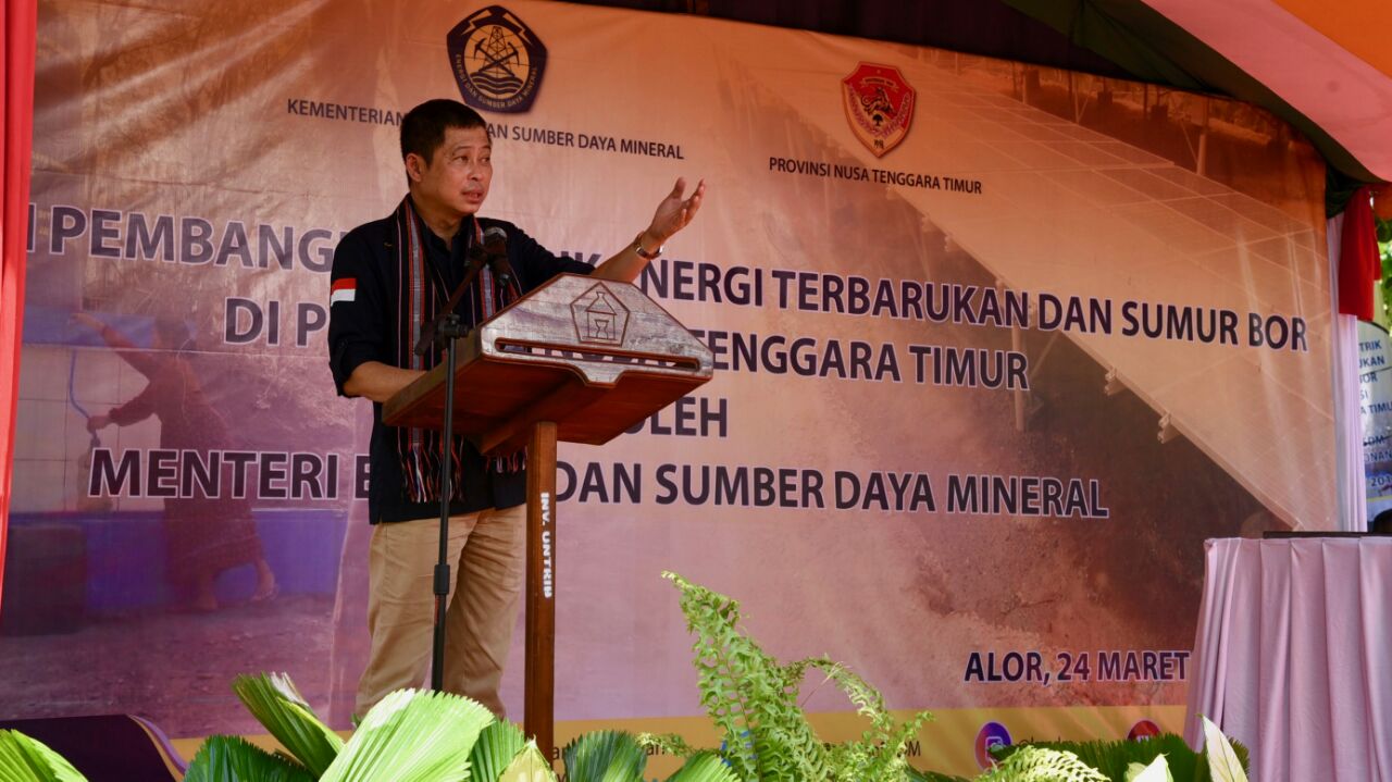 Sambutan Menteri ESDM, Ignasius Jonan dalam Peresmian Sumur Bor, Pembangkit EBT di Kabupaten Alor, Nusa Tenggara Timur