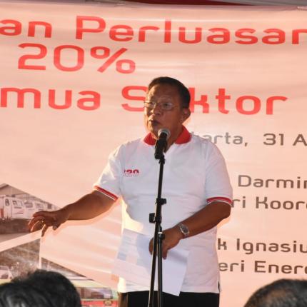 Sambutan Menteri Koordinator Perekonomian, Darmin Nasution pada Peluncuran Perluasan B20 Biodiesel 20% untuk semua Sektor