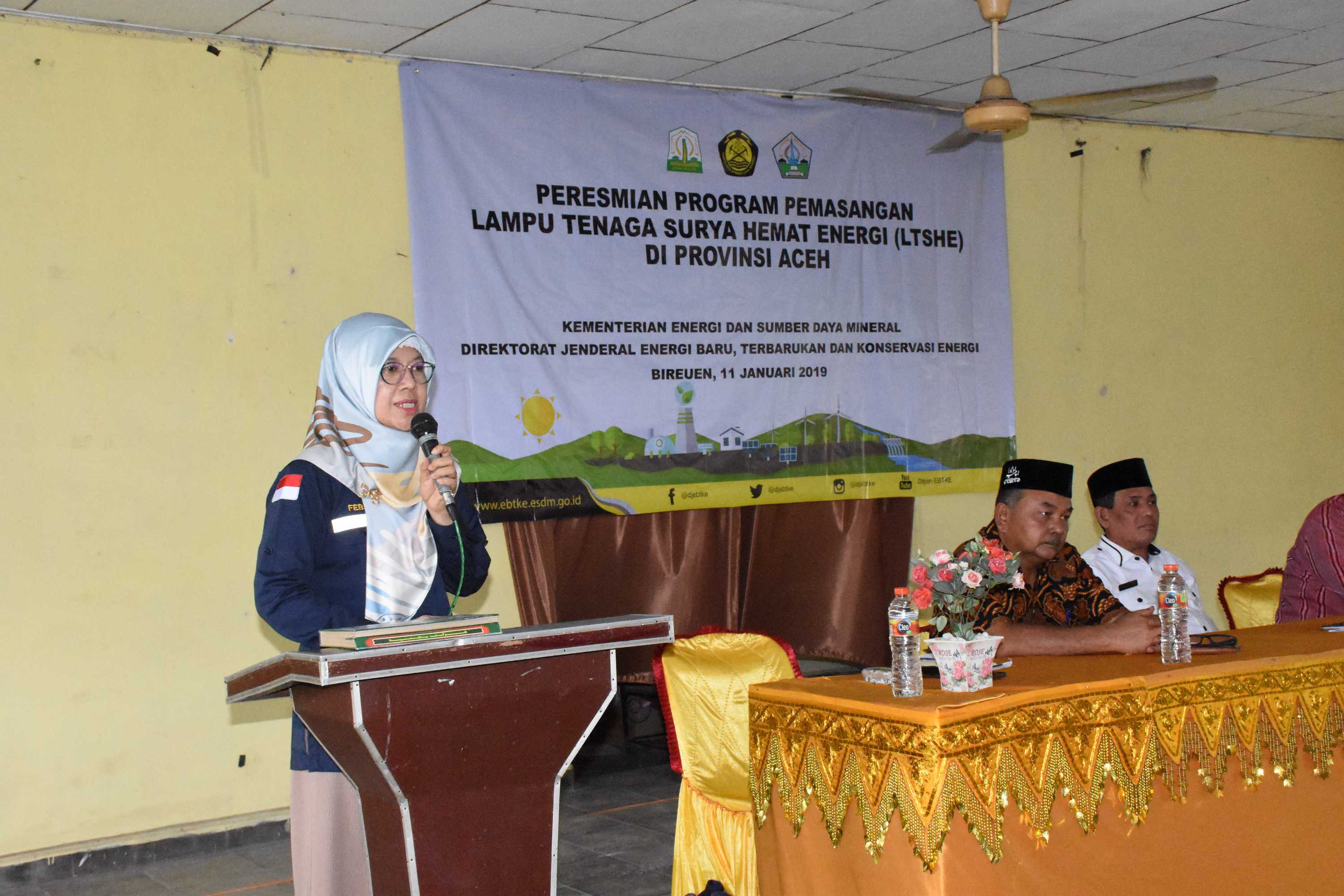 Sambutan Direktur Bioenergi, Andriah Feby Misna pada Peresmian LTSHE di Bireun, Aceh
