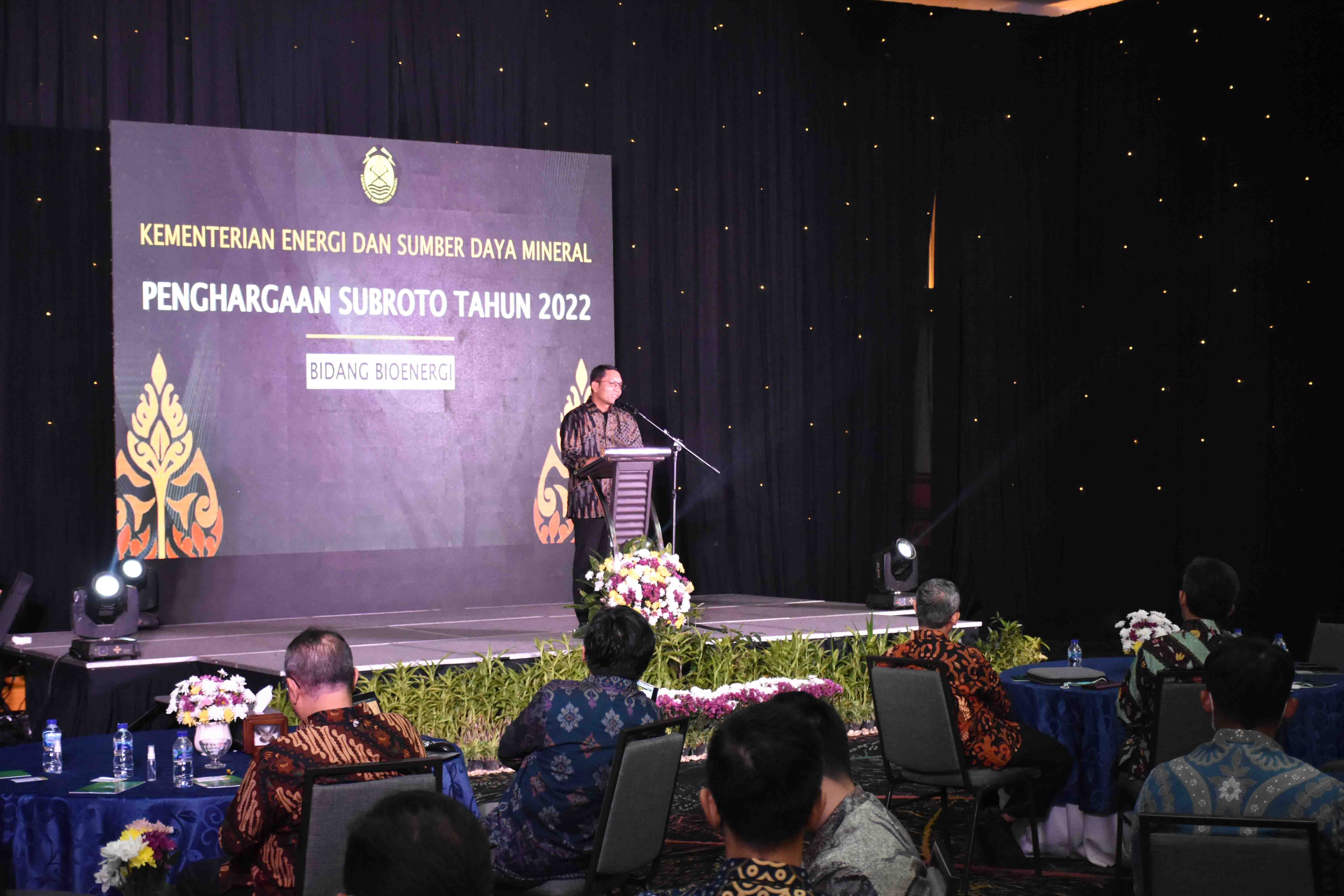 Penghargaan Subroto Tahun 2022 Bidang Bioenergi di IPB Convention Center, Bogor (01/11/2022). Sebanyak 17 BU BBN dan 4 PPL Bioenergi yang mengikuti Penghargaan Subroto Bidang Bioenergi.