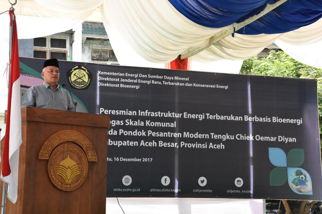 2 unit lampu biogas dan 4 unit kompor biogas dan telah dilakukan proses serah terima aset kepada Pemerintah Kabupaten Aceh Besar sebagai pengusul kegiatan pada bulan Desember 2016