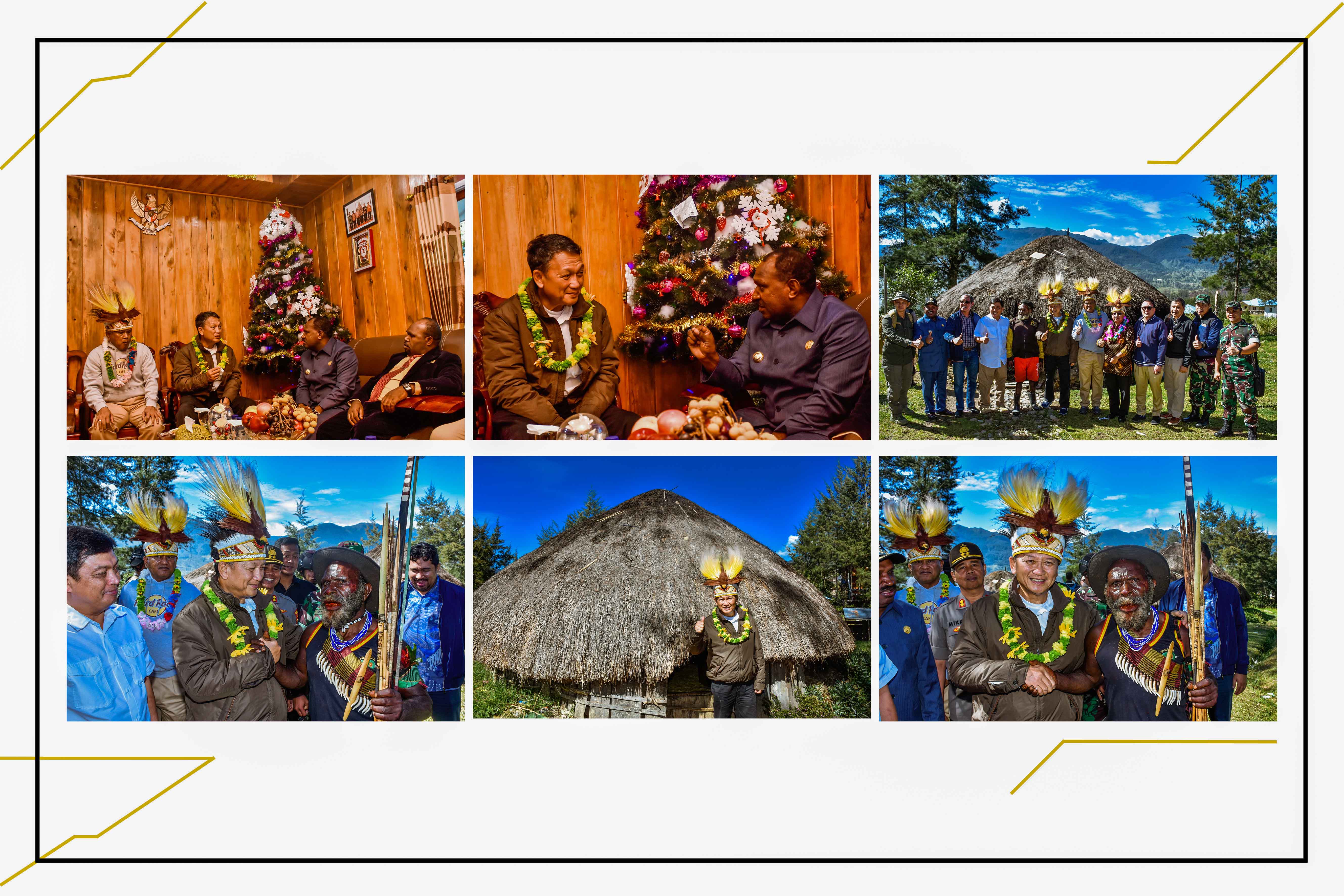 Menteri ESDM Arifin Tasrif mengunjungi Honai dan bertemu dengan salah satu ketua adat di Ilaga, Kabupaten Puncak, Papua, Jumat (20/12/2019).