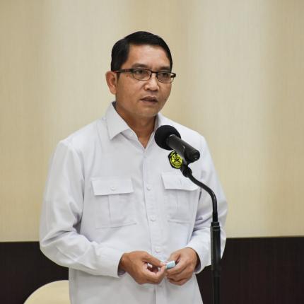 Dirjen EBTKE, Dadan Kusdiana memberikan sambutan pada kegiatan Halalbihalal Virtual di Gedung Slamet Bratanata, Jakarta (17/05/2021) (NS)